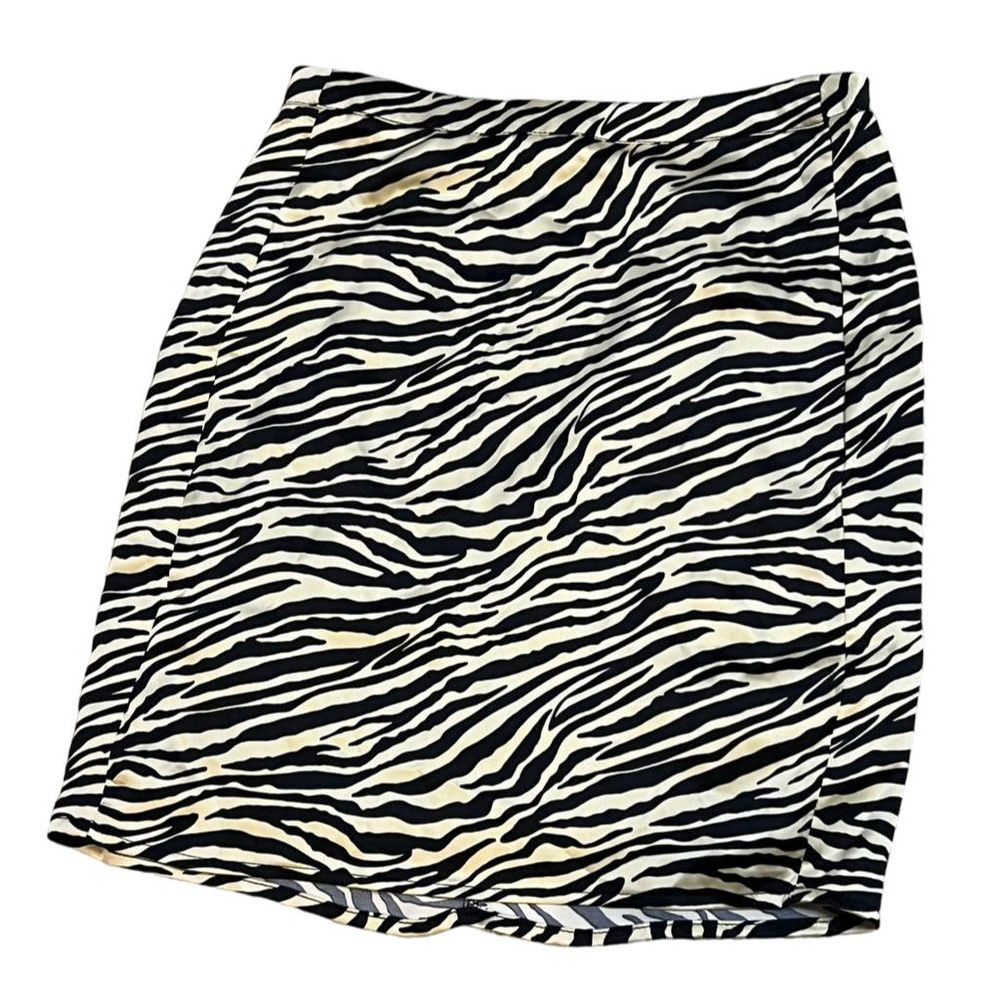 Sincerely Jules Zebra Print Mini Skirt S Black/gold